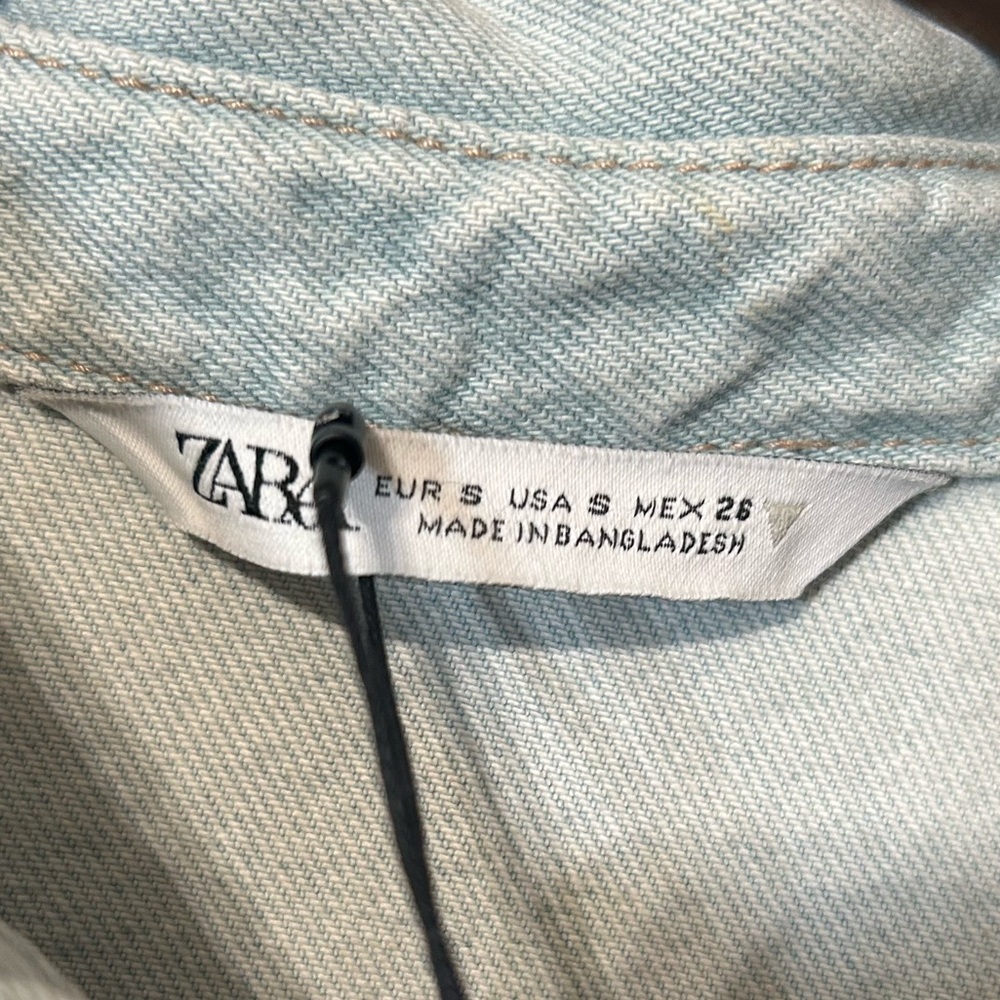 ZARA  Denim Mini Skirt Dress NWT Size Small - Picture 7 of 15
